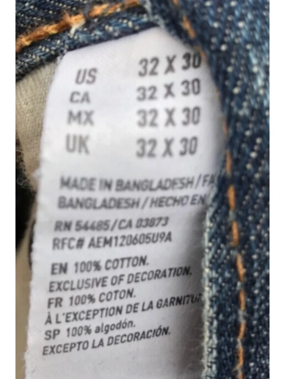 American Eagle Jeans Mens 32x30 Blue Denim Wide Leg Straight Classic 100% Cotton
